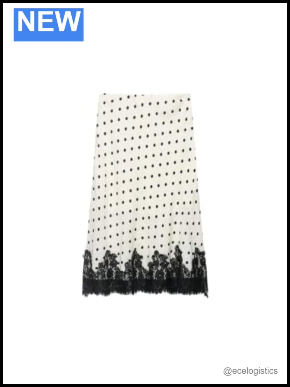 Polka Dot Lace A-Line Midi Skirt High Waisted Elegant Party Skirt